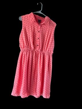 Enfocus Studio Pink Sleeveless Polka Dot Button-Front Dress